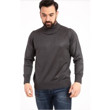 Nacar Store Erkek Ince Yün Yarım Boğazlı Triko Kazak