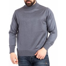Nacar Store Erkek Ince Yün Yarım Boğazlı Triko Kazak