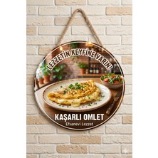 Mayeka Kaşarlı Omlet Temalı Cafeler Kahvaltıcılar Restoranlar Için Ahşap Duvar Kapı Dekoratif Süs Tablo