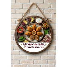 Mayeka Içli Köfte Temalı Kebapçılar Cafeler Restoranlar Için Ahşap Duvar Kapı Dekoratif Süs Tablo
