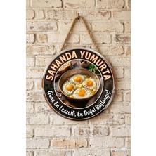 Mayeka Sahanda Yumurta Temalı Cafeler Kahvaltıcılar Restoranlar Için Ahşap Duvar Kapı Dekoratif Süs Tablo