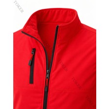 Toker Tekstil Softshell Yelek – Su Geçirmez Kırmızı Günlük Kullanım İçin Kolsuz Tasarım