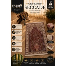 %100 Bambu Seccade - Kaymaz Tabanlı, Klasik Motifli Yıkanabilir Büyük Boy Namazlık