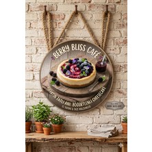 Mayeka Böğürtlenli Cheesecake Temalı Pastaneler Tatlıcılar Restoranlar Için Ahşap Duvar Kapı Dekoratif Süs
