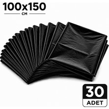 MSE HOLD Siyah Çöp Poşeti 100X150 Kalın 30 Adet Dökme Çöp Torbası Hantal Boy
