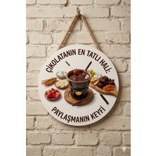 Mayeka Çikolatalı Fondue Temalı Pastaneler Tatlıcılar Restoranlar Için Ahşap Duvar Kapı Dekoratif Süs Tablo
