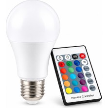 Ledarmy CT-4058 9W RGB-W LED Ampul Uzaktan Kumandalı 64 Renk E27 Duy Renk Değiştiren LED Ampul 7 Metre Algılama Mesafeli