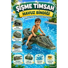 Empressco Denapcal Timsah Deniz Yatağı Tutmaçlı Şişme Büyük Boy Havuz Yatağı Plaj Oyuncağı Yazlık Su Oyuncağı - Fiyatı, Yorumları