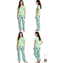 Seamlife Yaprak Desenli  Kadın Pijama Takımı