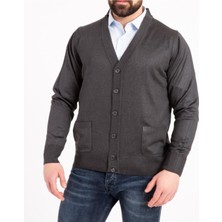 Nacar Store Erkek Düğmeli Ince Yün Triko Örme Baba Hırka