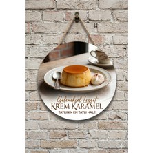 Mayeka Krem Karamel Temalı Pastaneler Tatlıcılar Restoranlar Için Ahşap Duvar Kapı Dekoratif Süs Tablo
