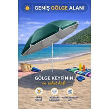 Empressco Yeşil 170 cm Ayarlanabilir Düz Renk Kumaş Plaj Şemsiyesi