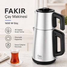 Fakir Elektrikli Çay Makinesi Çaycı 2 Litre Geniş Hazneli 1650 W Su Isıtıcı Kettle Otomatik Sıcak Tutma - Susuz Çalışma Emniyeti ve Damlatmaz Güvenli Servis
