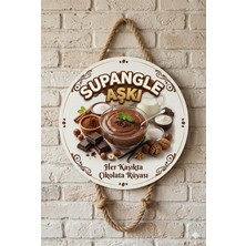 Mayeka Supangle Temalı Pastaneler Tatlıcılar Restoranlar Için Ahşap Duvar Kapı Dekoratif Süs Tablo