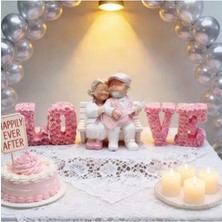 Yoyomold YY6308 Love Yazılı Yaşlı Çift Biblo Mum Silikon Kalıp