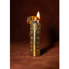 Caka Petra Serisi Benzinli Pirinç Çakmak - Petra Flora Gold