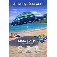 Empressco Mavi Tonlu 240 cm Ayarlanabilir Geniş Gölgelikli Polyester Plaj Şemsiyesi