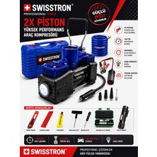 Çift Pistonlu Araç Hava Kompresörü 12V Oto Kamyon Karavan Lastik Şişirme Kiti Çantalı Set