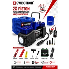 Ağır Hizmet 12V 150PSI Çift Silindirli Çantalı  Oto Kamyon Lastik Şişirme Hava Kompresör Set