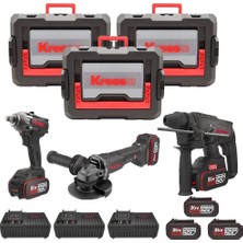 EstoreBox Kress Krks1 KUB30.2 + KU390.4 + KUH10.2 20VOLT/4AH. 6 Adet Akülü Profesyonel Kombo Set