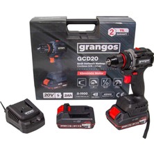 EstoreBox Grangos GCD20-T2 20V 2 Ah Çift Akülü Darbesiz Matkap Vidalama