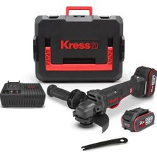 EstoreBox Kress KUH04.1 20VOLT 5.0AH. Li-Ion Çift Akülü 125MM Kömürsüz Profesyonel Devir Ayarlı Alttan Tetikl