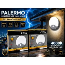 CATA12W  4000K Beyaz IP44 2ADET Sensörlü Lamba