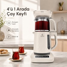 Karaca 4 In 1 Konuşan Çay Makinesi, Damıtmalı Filtre Kahve Su Isıtıcı Kettle, Aile Boyu Kapasite - Türkçe Sesli Uyarı, Otomatik Demleme ve Mama Suyu Desteği