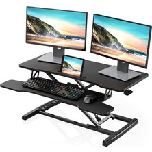 Fitueyes Fıtueyes Yüksekliği Ayarlanabilir Çalışma Masası Başlığı Bilgisayar Masası, 92 x 40 Cm, Klavye, Iki Monitör Için Uygun SD309101WB