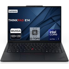 Lenovo Thinkpad E14 Gen 7 Intel Core Ultra 7 255H 16GB 2tb SSD 14" Wuxga Windows 11 Pro 13 Tops Yapay Zeka Destekli Taşınabilir Bilgisayar