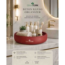 🛁 Bitkitürk Özel Üretim Beton Banyo Organizeri | Havluluk ve Düzenleyici Kase | 33 cm Dekoratif Tezgah Üstü Organizer