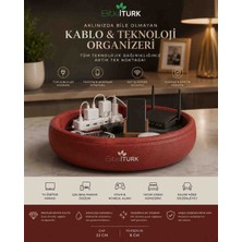 📱 Bitkitürk Beton Teknoloji Organizeri | Modem, Şarj Cihazı ve Kablo Düzenleyici | Çok Amaçlı Masaüstü Organizer | 33 cm
