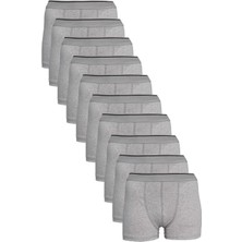 Nacar Store Erkek Gri 12\'li Paket Likralı Pamuklu Boxer