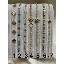 Yeknova Xuping 14K Gold Renginde Kuyumcu Işçiliği 5 Yonca Kararmaz Kadın Bileklik (1 numara)