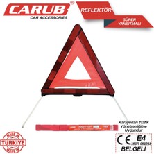 Carub Üçgen Reflektör Metal Ayaklı Katlanabilir Kutulu Uyarı Ikaz Reflektörü