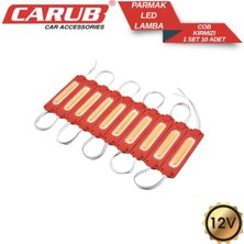 Carub Parmak  Lamba 12V Cob LED 1 Set 10 Adet Kırmızı