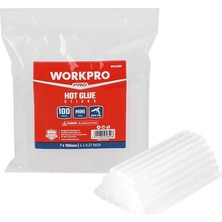 EstoreBox Workpro WP432001 7X100MM Sıcak Silikon Tabancası Için 100 Adet Şeffaf Yedek Silikon/mum