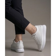 Gönbeler Hakiki Deri Kadın Sneaker - Hafif Poli Ortopedik Tabanlı Bağcıksız Günlük Spor Ayakkabı