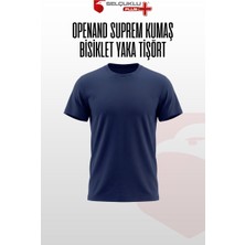 Selçuklu Plus Openand Suprem Kumaş Gri ve Lacivert Bisiklet Yaka T-Shirt