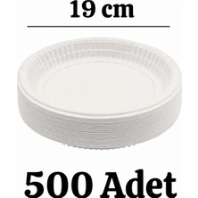 Mçb Group Plastik Tabak Kullan At Tabak 500'LÜ 19 cm Beyaz Plastik Tabak