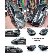 Oyuncak Sahili Lamborghini Veneno Diecast Metal 12.7cm Kapılar Yukarı Açılır Araba Orijinal Koleksiyon Model Sılver