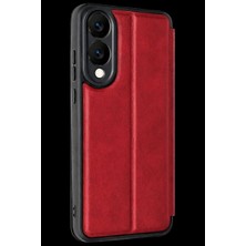 Mestore Samsung Galaxy S25 Edge Flip Cover - Kırmızı