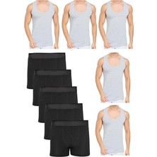 Black Swallow Erkek 5\'li Pamuklu Likralı Boxer Atlet Takım