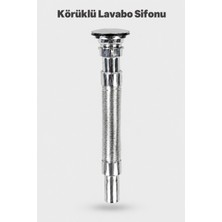 Alıç Boss Körüklü Lavabo Sifonu Krom Kaplama Metal Gövde Sızdırmaz Lavabo Gider Sifonu Kolay Montajlı Banyo Mutfak Gider Bağlantısı