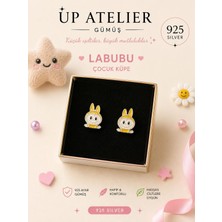 Up Atelier 925 Ayar Gümüş Çocuk Küpesi Labubu Model Sarı