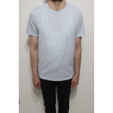 Santa Fistan Store Erkek Desenli Spor Kesim Rahat Kalıp Bisiklet Yaka T-Shirt