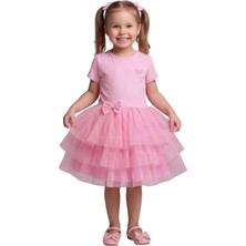New Kids Fiyonk Detaylı Tüllü Pmb Kız Çocuk Elbise