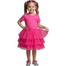 New Kids Fiyonk Detaylı Tüllü Fsy Kız Çocuk Elbise