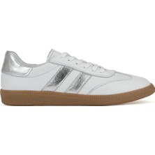 Ziya, Kadın Hakiki Deri Sneaker 1611035Z6403 Beyaz-Gümüş