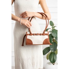 Valu Accessorize Kadın Kemer Detaylı Keten Günlük El ve Omuz Çantası Lina